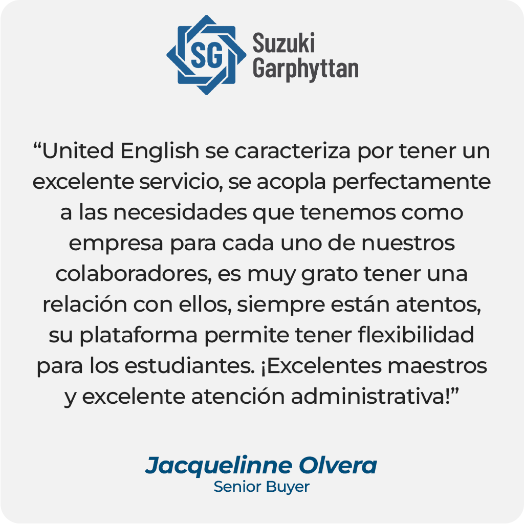 Testimonio de cliente de Jacquelinne Olvera, Senior Buyer en Suzuki Garphyttan