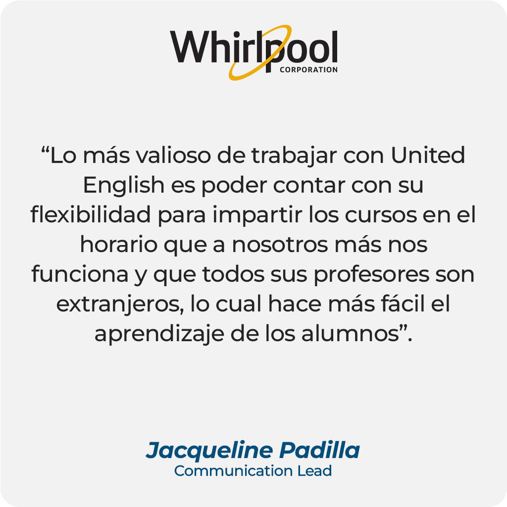 Testimonio de cliente de Jacqueline Padilla, Communication Lead en Whirlpool.